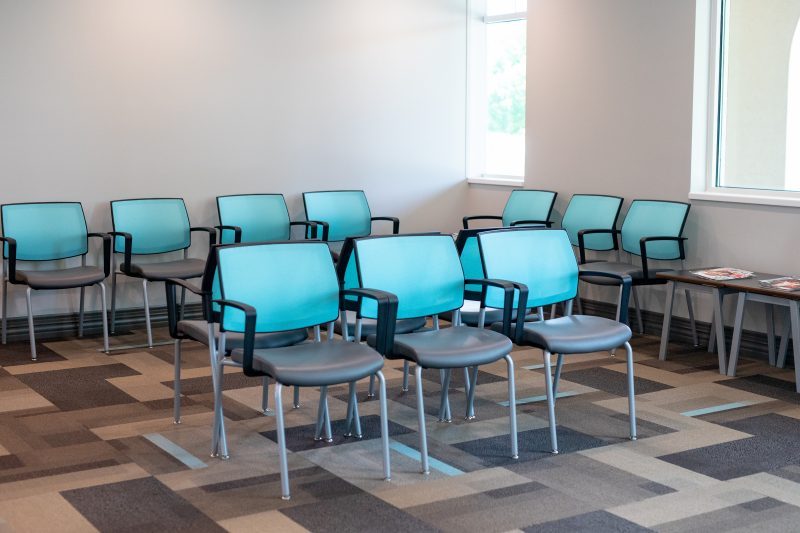 Bright waiting area at Central Missouri Orthodontics